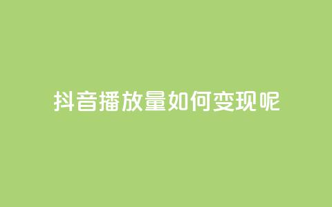 抖音播放量如何变现呢 - 如何利用抖音播放量实现盈利?~ 第1张 抖音播放量如何变现呢 - 如何利用抖音播放量实现盈利?~ 第1张